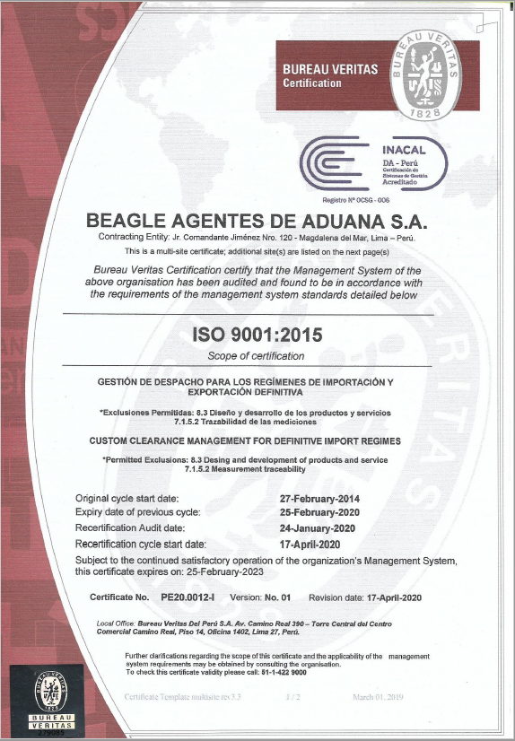 ISO 9001:2015 SISTEMA DE GESTIÓN DE LA CALIDAD